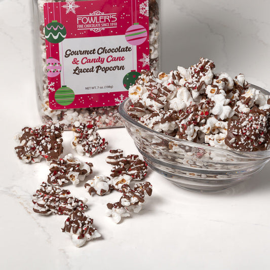 Gourmet Chocolate & Candy Cane Laced Popcorn